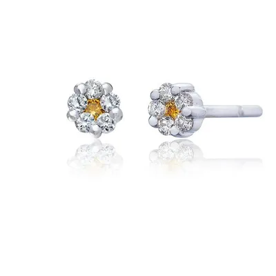 The Rosetta Earrings in White Gold