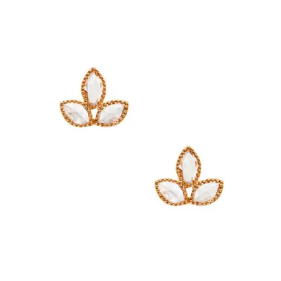 The Lilah Earrings with White Diamonds in Rose Gold