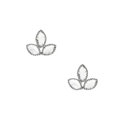 The Lilah Earrings with White Diamonds in White Gold