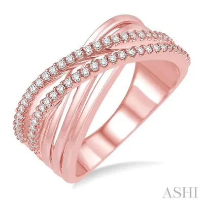 1/3 Ctw Double Row Diamond Fashion Ring in 10K Rose Gold