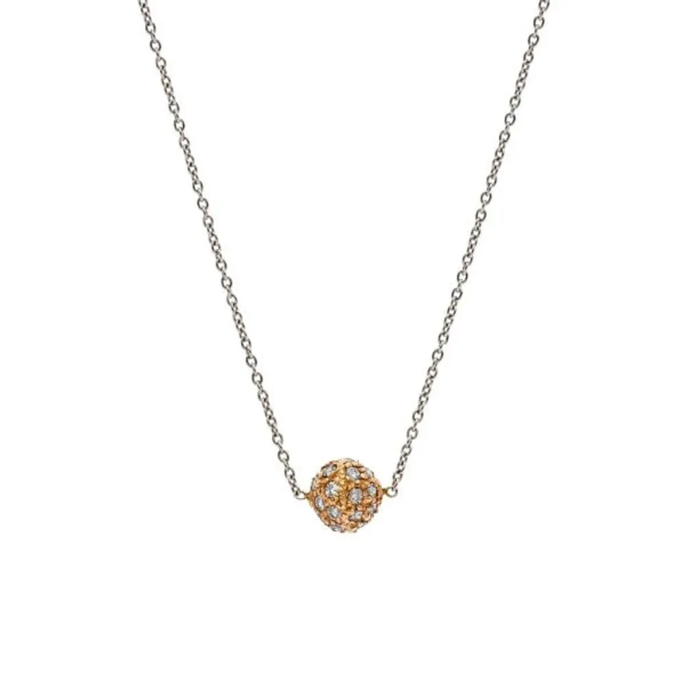 The Disco Necklace with White Diamonds in White Gold