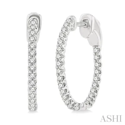 DIAMOND INSIDE OUT HOOP EARRINGS