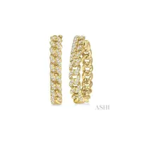 DIAMOND CURB & CUBAN LINK HOOP EARRINGS