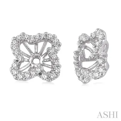 1/3 Ctw Round Cut Diamond Earring Jackets in 14K White Gold