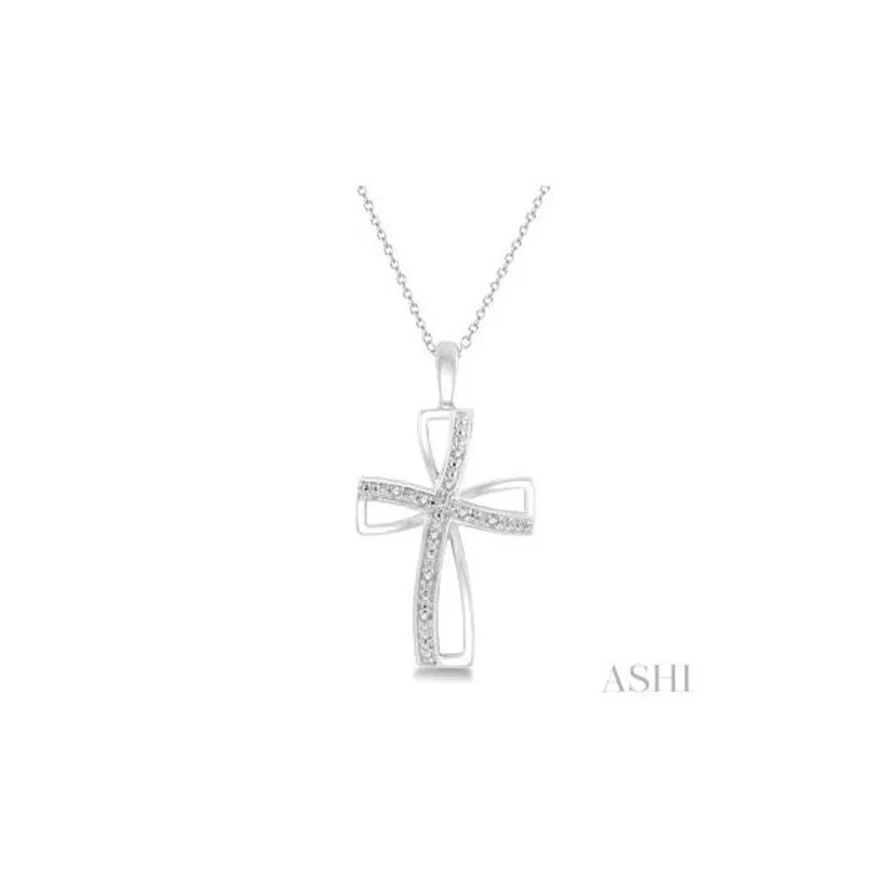 Thin and Long Solid Sterling Silver Cross Necklace CZ S952 Elegant Slender  Design Cross with Zircons Wedding Jewelry for Women Girls