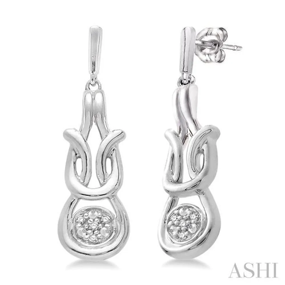 Ashi 1/50 Ctw Single Cut Diamond Earrings in Sterling Silver