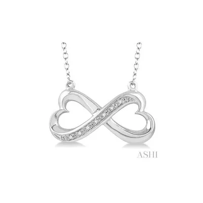 SILVER INFINITY HEART SHAPE DIAMOND PENDANT