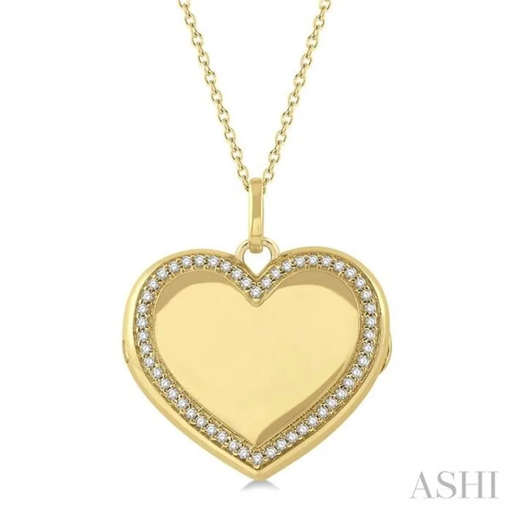 1/4 Ctw Round Diamond Heart Pendant in 10K Yellow Gold with