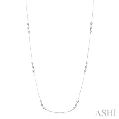 Ctw Round Cut Diamond Station Necklace in 14K Gold