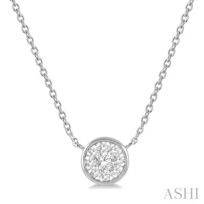 1/6 Ctw Connecting V-shape Pendant Round Cut Diamond Necklace in 10K Yellow  Gold