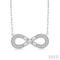 10K White Gold Small Baguette Diamond Necklace