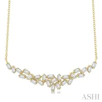 1/2 Ctw Baguette Cut Diamond Scatter Necklace in 14K Yellow Gold