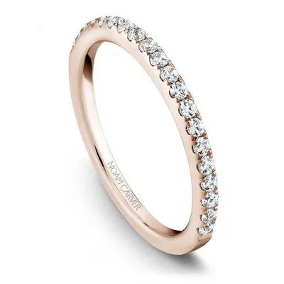 A Noam Carver Matching Band in 14K Rose Gold with Round Diamonds