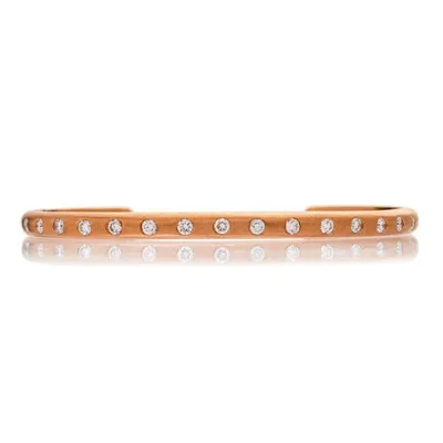 The Dunes Cuff with White Diamonds in Rose Gold