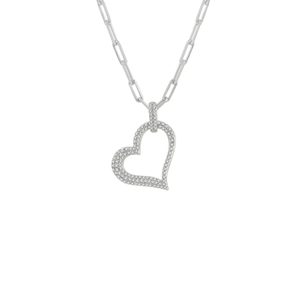 Pave Set Heart Necklace