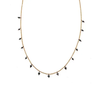 The Adeline Necklace with Black Diamonds in Rose Gold