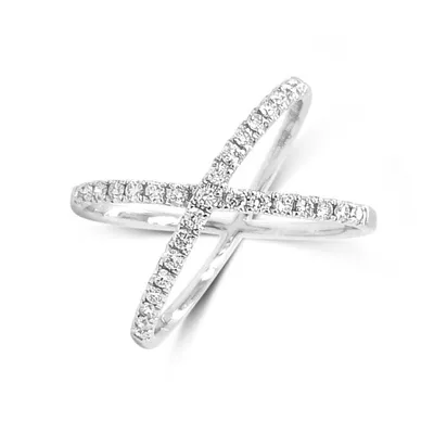 Diamond Criss Cross Fashion Ring