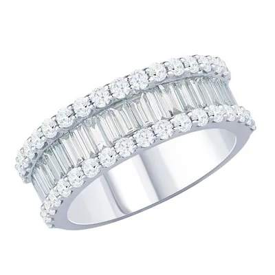 Diamond Baguette and Round Band