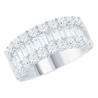 Round and Baguette Diamond Band