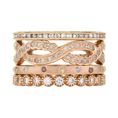 No. 4 Stacked Bands in Rose Gold