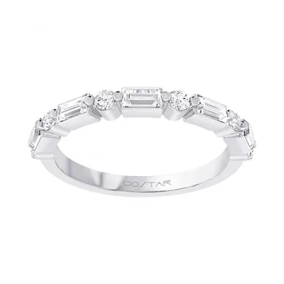 Single Prong Baguette and Round Band