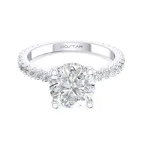 Round Cut Diamond Encrusted Engagement Ring