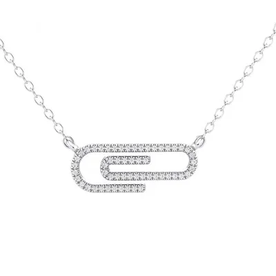 Diamond Paperclip Necklace