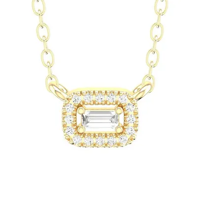 Diamond Oval Pendant Necklace