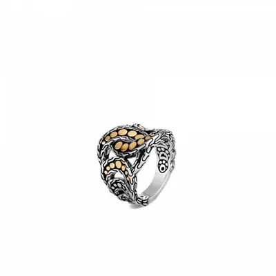 Gold and Silver Dot Ring