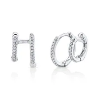 Diamond Double Huggie Earrings