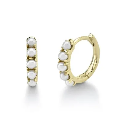 Cultured Pearl Huggie Earrings