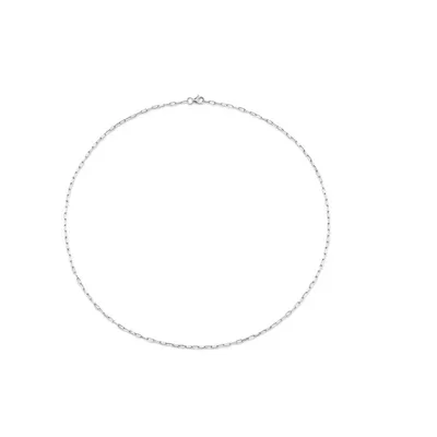 Shy Creation 14K White Gold Paper Clip Necklace