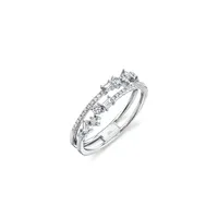 Shy Creation 14K White Gold Diamond Baguette Ring