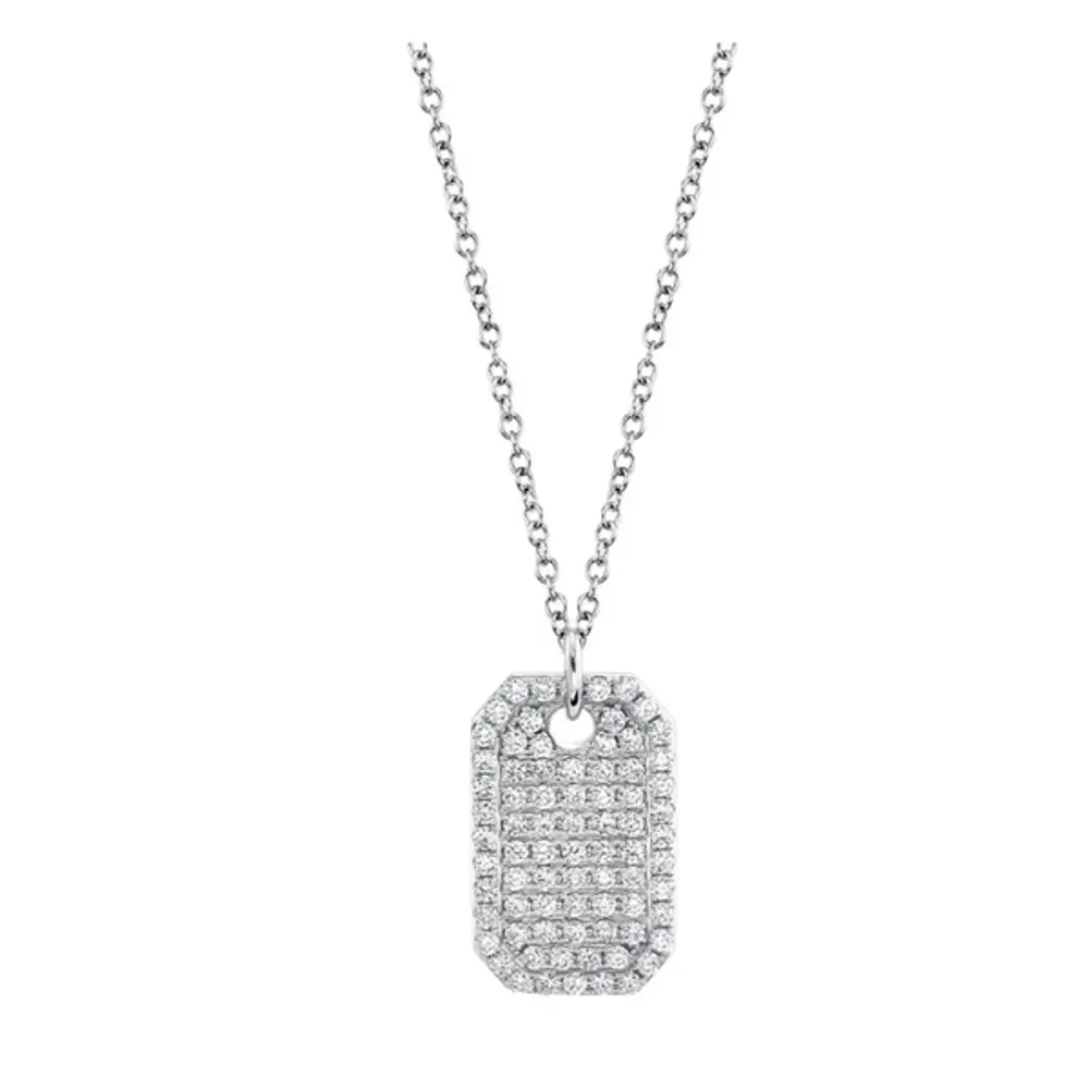 Diamond Dog Tag Necklace