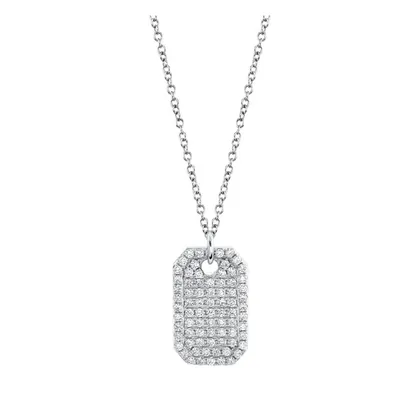 Diamond Dog Tag Necklace