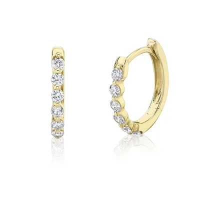 Diamond Oval Huggie Earring