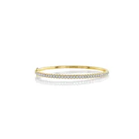 Shy Creation 14K Yellow Gold Diamond Bangle Bracelet