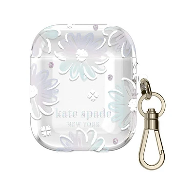 kate spade New York Protective case AirPods (1st & 2nd gen) - Daisy Iridescent Foil/White/Clear