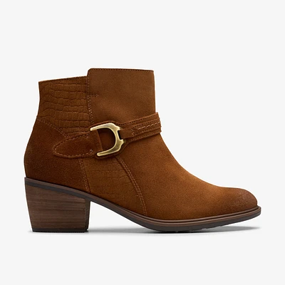 Neva Buckle Dark Tan Suede