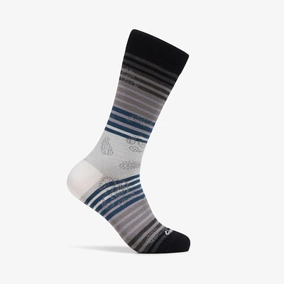 Paisley Stripe Bamboo Sock Grey