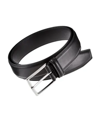 Leather Square Pin-Buckle Belt