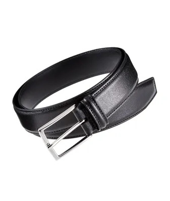 Saffiano Leather Square Pin-Buckle Belt