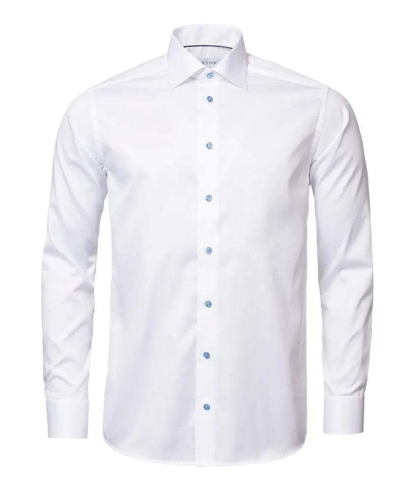 Slim-Fit Twill Shirt with Blue details