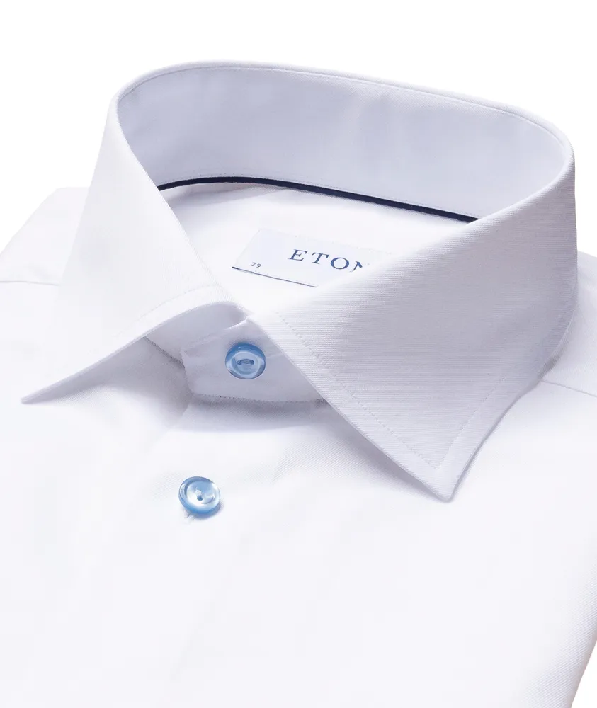 Slim-Fit Twill Shirt with Blue details