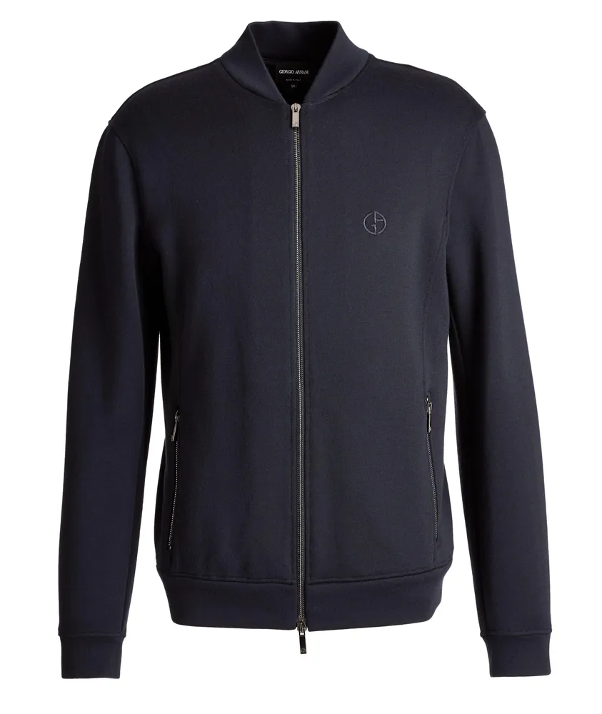 Zip-Up Cashmere-Modal Sweatshirt