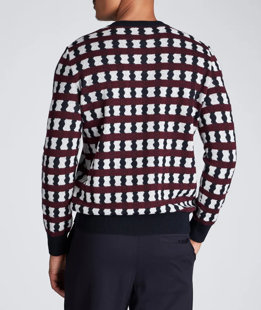 Geometric Print Wool, Cashmere & Silk Sweater