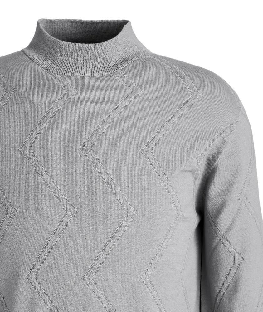 Wool-Blend Mock Neck Sweater