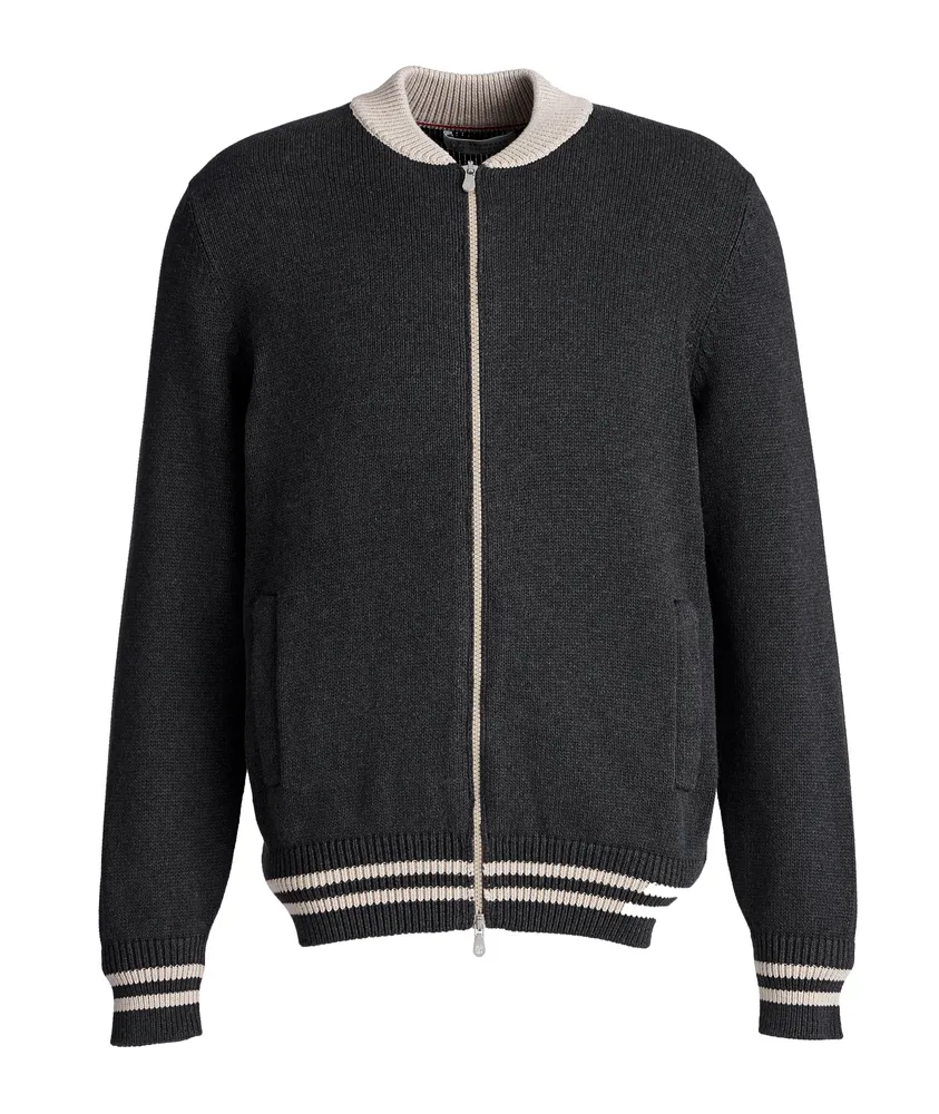 Varsity Zip-Up Sweater