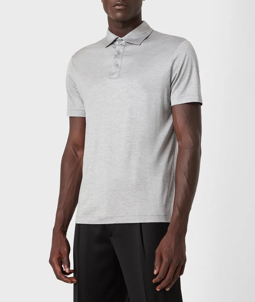 Slim-Fit Silk-Cotton Jersey Polo