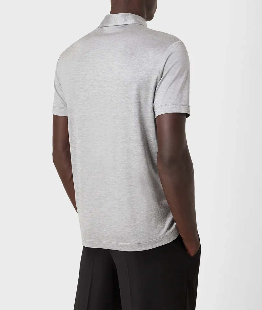 Slim-Fit Silk-Cotton Jersey Polo